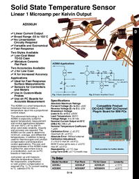 Thumbnail of document Data Sheet - AD590JH Solid State Temperature Sensor w/a Linear Current Output